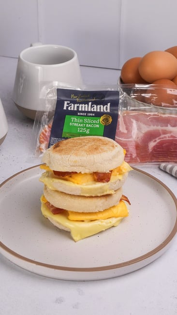 Bacon and egg muffins farmland 